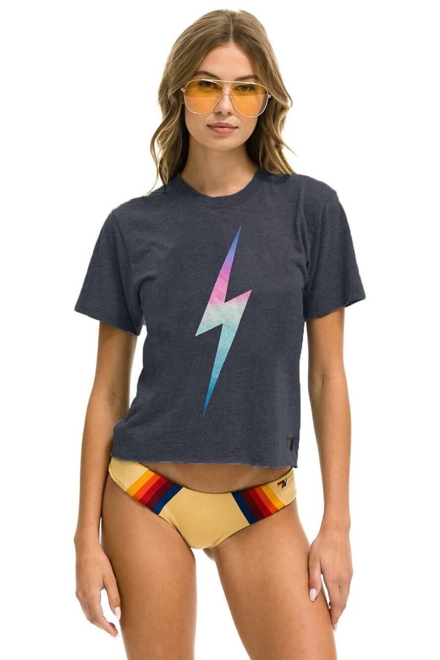 Aviator Nation Bolt Boyfriend Short Sleeves Tee - S